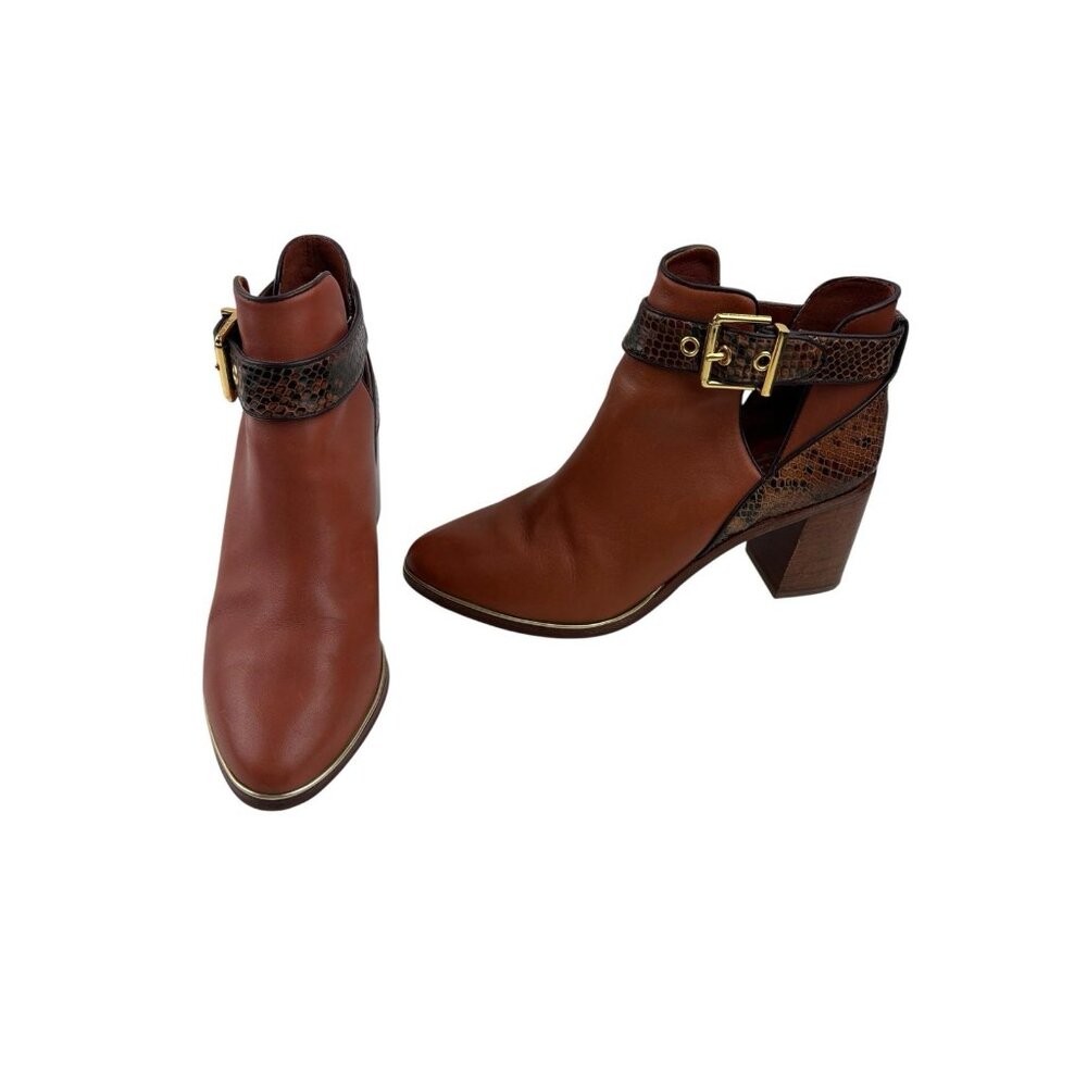 *Ted Baker London Nissie Split Shaft Ankle Boots Womens 38 Brown Leather Luxury - Picture 4 of 14